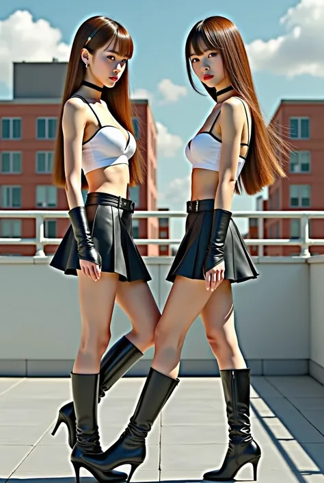 (full body:1.3),(masterpiece,best quality:1.3),(detailed:1.3),(8k,raw photo,photo realistic:1.37),(Two extremely beautiful and cool Japanese actresses:1.45),(They both have such beautiful open eyes:1.29),(beautiful face:1.5),(perfect face:1.5),(highly deta...