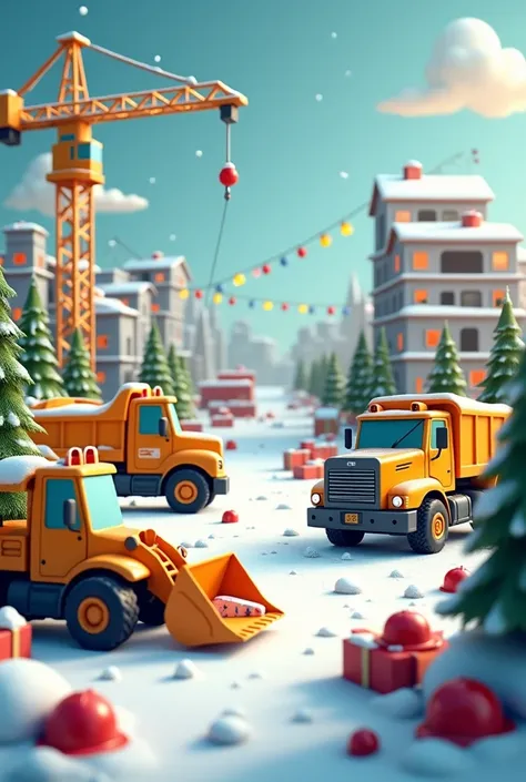 Construction carft Christmas card background 