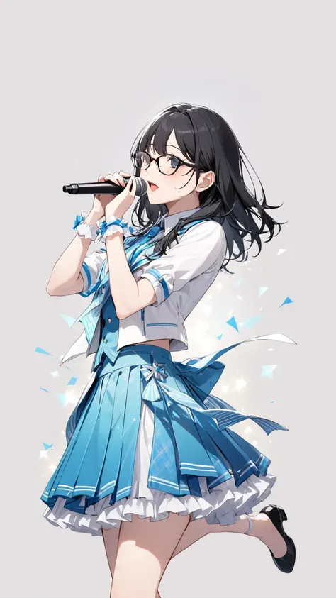 Black hair, glasses, idol, idol performing on stage