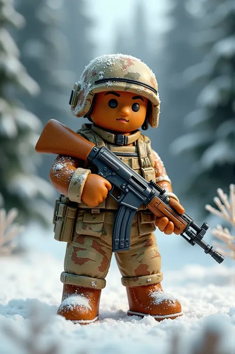 Generate a military Christmas gingerbread cookie with your Fal rifle, he would be 