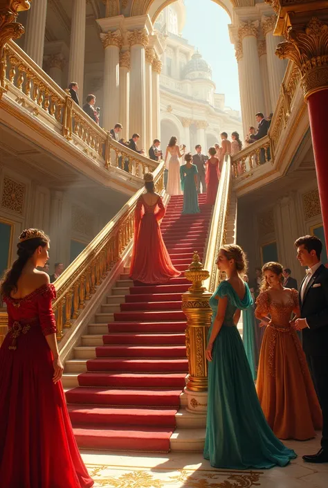  now make the stairs much more luxurious and that people can be seen at the dance, The kings and other princesses with beautiful colors 