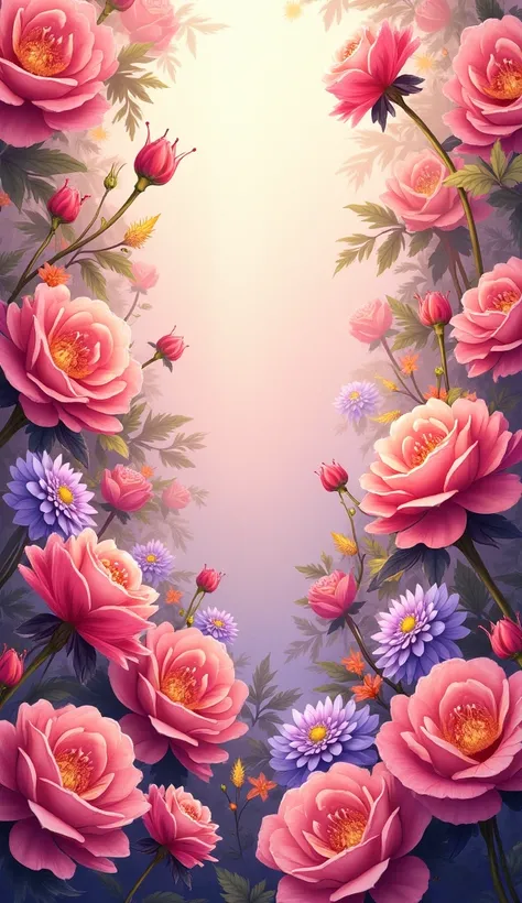 Background filled with roses et dahlia Résolution Haute, Étincelle, Illustration, 