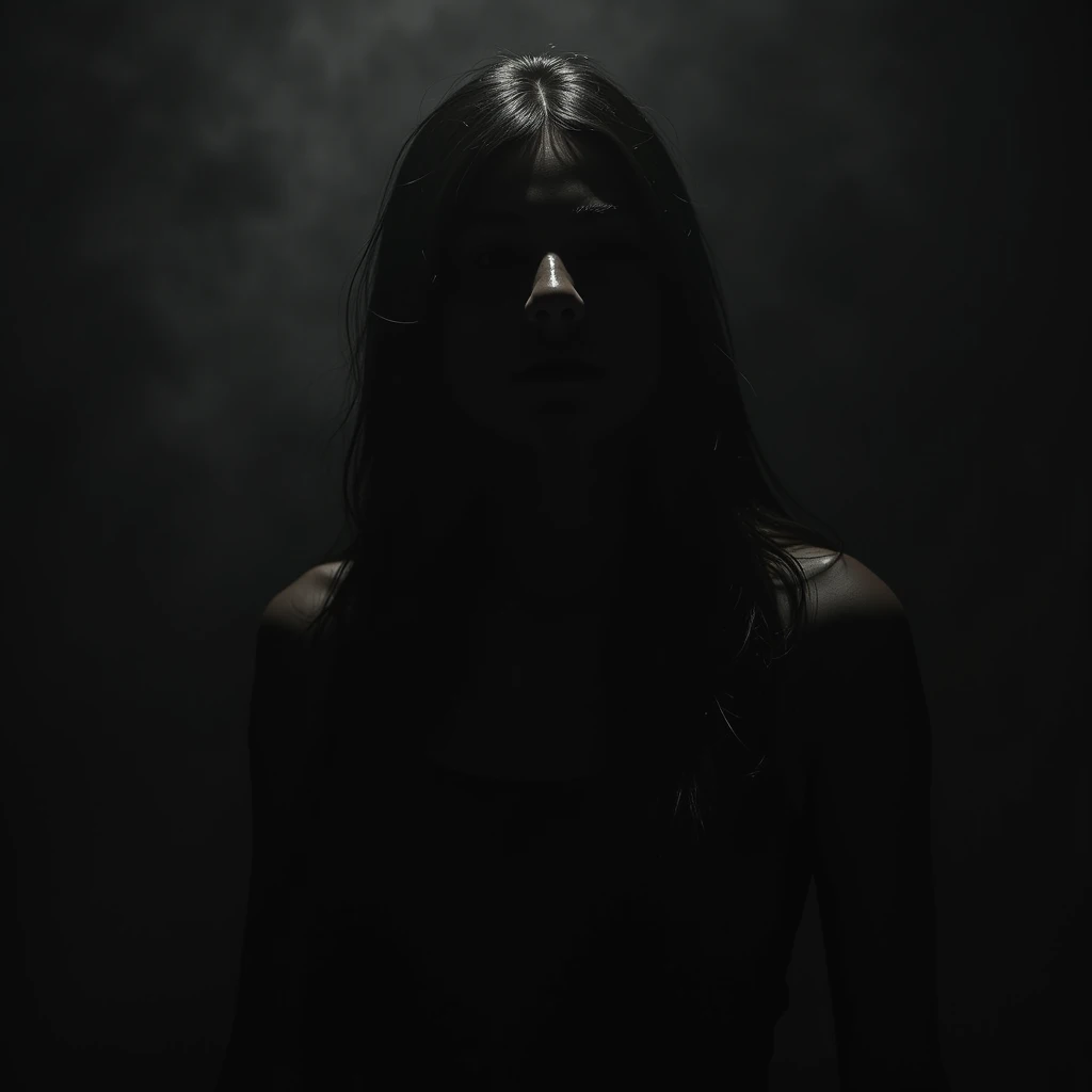 A girl without a face , chb photo, darkness