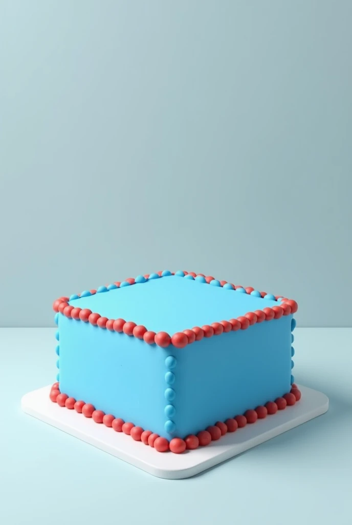  Birthday cake for boy ,  in blue with red and white borders, rectangular cake  