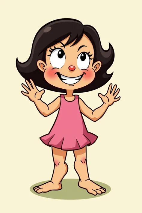 Cute girl drawn in the comic style of John Kricfalusi