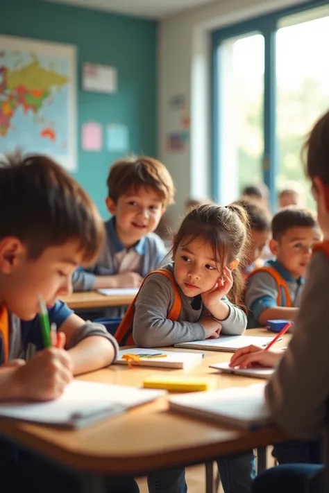 Schoolchildren who are studying