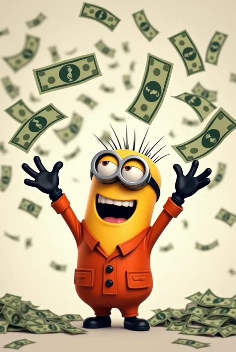 Vector from despicable me throwing cash at camera