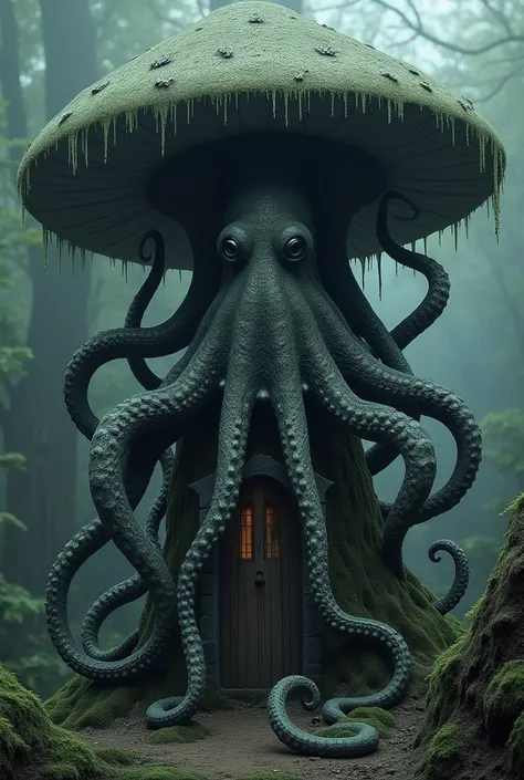 Octopus legs grow in mushroom house（Dark edition）