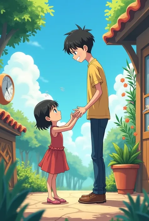  anime of a short girl and a tall boy, Playing with Get Annoyed 