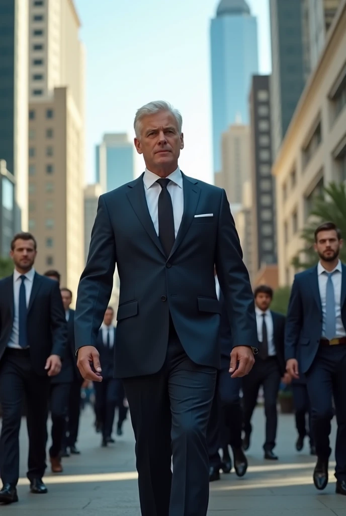 A confident man leading a group in high resolution in 4k 