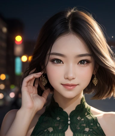 masterpiece, Woman 4, Dynamic, Chloropyrinol ,  Promotional Photo , Raise your hand, call, kiss, Face down, city center, lonely, merry, Impressive eyes,smile, lips stretch up. Delicate skin texture ,  Confidence Haha , bird&#39;s eye view, squint, squint, ...