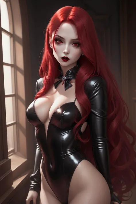 Vampire, sensual, hair red, dark, girl, corpo todo