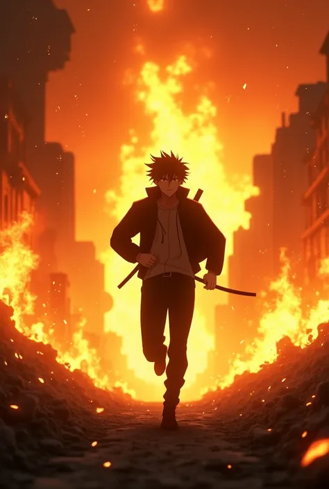  a man running in the fire, epic 8 k hd anime shot, !!beautiful!!, anime visuals, key anime visuals, beautiful!!, beautiful!!!, screenshot from black clover, 2 0 1 9 anime screenshot, badass anime 8 k, todays featured anime still, fire!! full body, anime v...