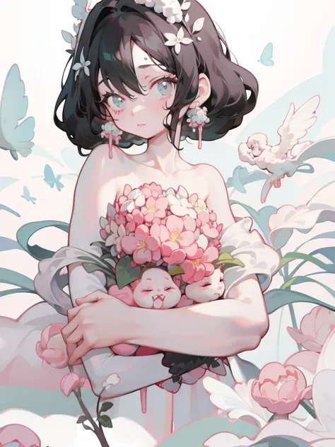 imagine prompt:  soft-focus ,  pastel colors, sexy, naked, black hair --stylize 100 --seed 42 