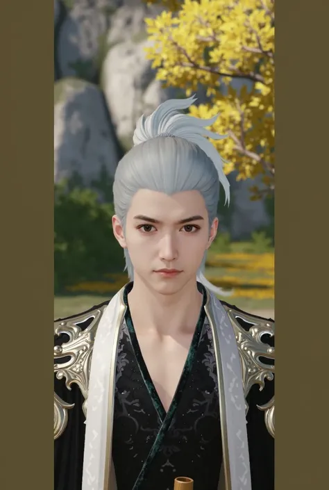 Create an image of the character Jin sakai, From the video game "Ghost Of Tsushima", wearing his all-black heavy samurai armor, Jin sakai is a young man, so he doesn&#39;t have a beard, not to mention he doesn&#39;t wear a long samurai haircut, but yes, a ...