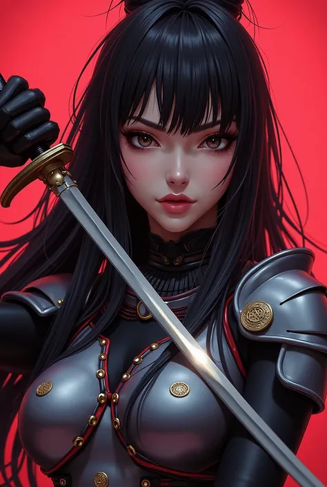 a close up of a person in a costume with a sword, portrait ninja gaiden girl, inspired by Masamune Shirow, thicc, biomechanical oppai, pinup. lord of daggers, sfw version, commission for high res, armor girl, extremely detailed artgerm, she is ready to fig...