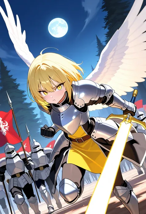 score_9,score_8_up,score_7_up,rating_safety,source_manga,masterpiece,best quality,hyper detailed,super fine illustration,8k,cinematic angle,BREAK 1girl,9yo,(knight helm),(blonde hair,bob),(sharp eyes,tsurime,yellow eyes),pout,(flat chest:0.9),(knight armor...