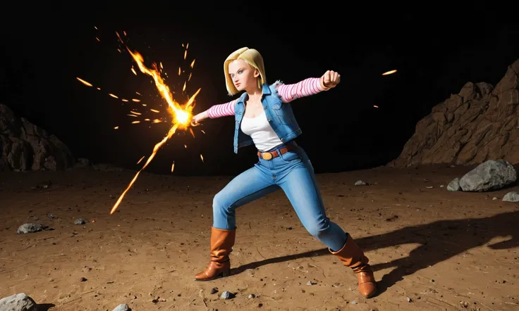 Character android 18, solo, Dragonball Z. in fighting