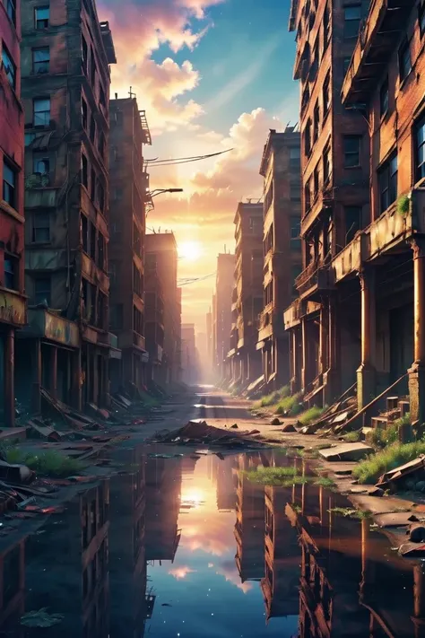 (((Post apocalypse background))), dilapidated city