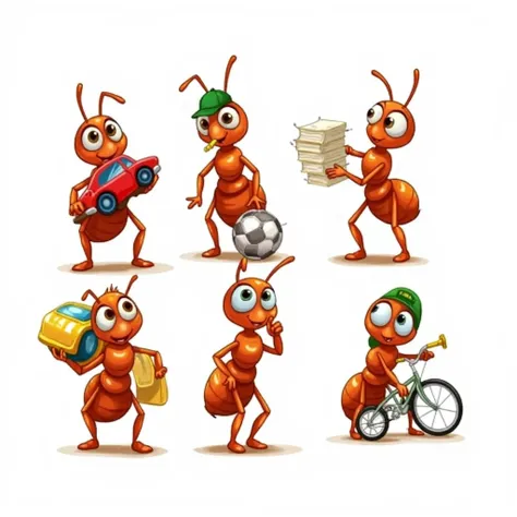  I LOVE MYSELF LIKE THAT KIND OF ANTS, IF THEY CAN BE PRETTIER .  I would need you to make images of ants that are pleasant in their expression in the form of a cartoon making each of the Ants different things,  are to give identification to my first grade...