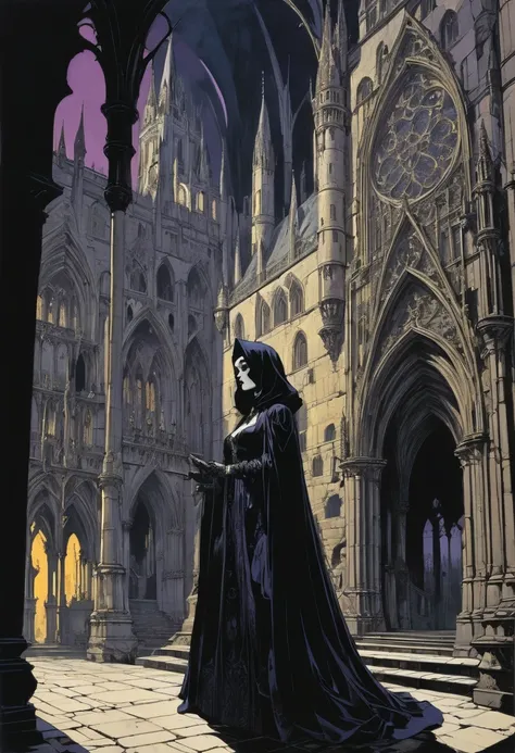 gothic aesthetic by Alex Toth, best quality, masterpiece, Representative work, official art, Professional, Ultra intricate detailed, 8k