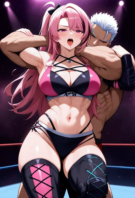 First Female Pro Wrestler ,  Im a pink tiger ,  a masked wrestler from Japan .  Im a super idol in the womens pro wrestling world .  hes so cute .  Youre fighting a title match against a rival wrestler .  attacked from behind by the second villain wrestler...