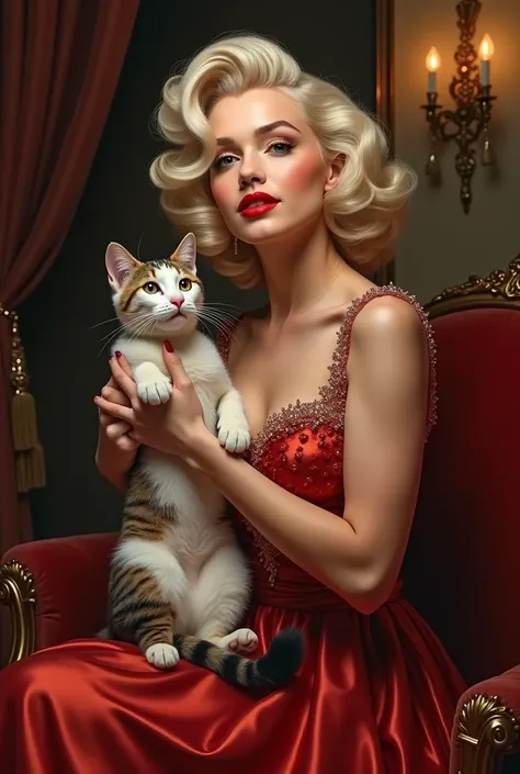 Monroe Marylin with cat