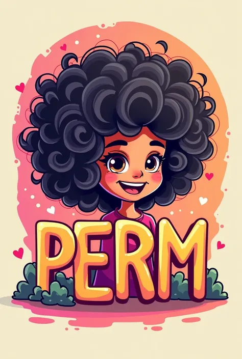 Make me an image to use as an emoji with the word perm