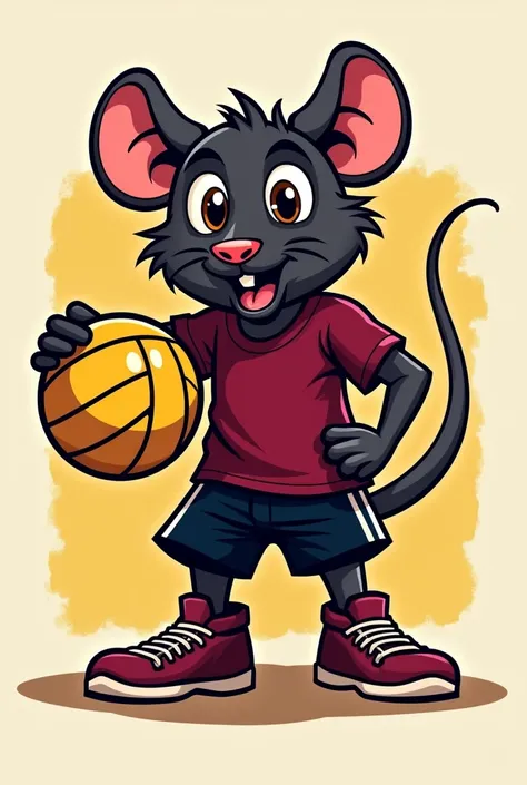 He wants to create the logo of a volleyball team called Miguelinas, where the main colors are maroon, black and yellow, and the teams mascot is a friendly rat equipped with his knee shoes and sleeves with energy and desire to play.