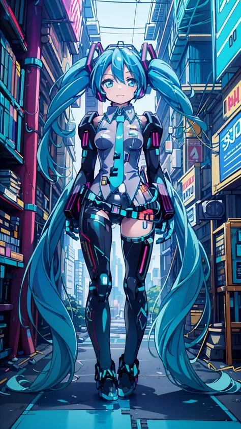 (Official Art, Top Quality, Unity 8k Wallpaper, 32K, Masterpiece, Highly Detailed, High Resolution, Perfect Anatomy), (Natural Soft Light: 1.2), Beautiful Face and Eyes in Detail, 20 Year Old Beauty, AdultWoman, ((twintail)), (( Hatsune Miku VOCALOID :1.5)...