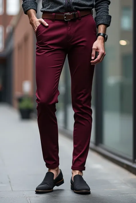 Pantalon colant bordeaux aux motifs gris avec ecriture seth payne