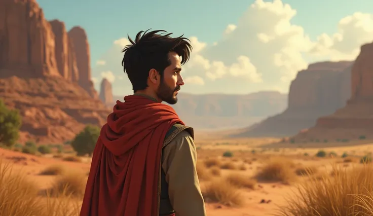 A very clear altra hd dynamic image of "The hero of the story, Zayed, is introduced. Zayed is a brave and kind-hearted young man who always helps others. The people of the valley tell him a crazy story"