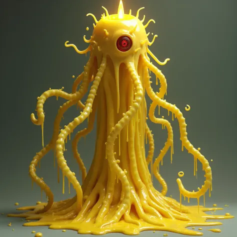 An Yochlol, 6‒7 ft tall and weighed 250 lb, yellow, oozy, body seemed to be constantly melting and piling back up like a sickening living candle, waxy exterior constantly effused a foul stench, visually akin to ropers, with eight writhing, powerful tentacl...