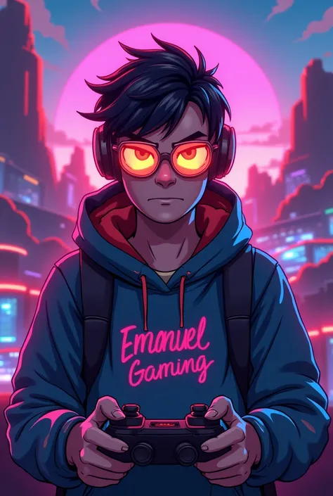 I created a profile picture for my YouTube channel and the theme is video games and withy my name Emanuel Gaming