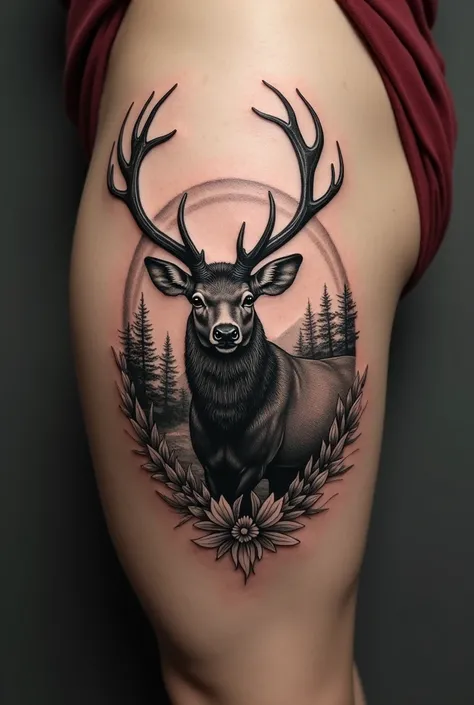 Elk Side Tattoo