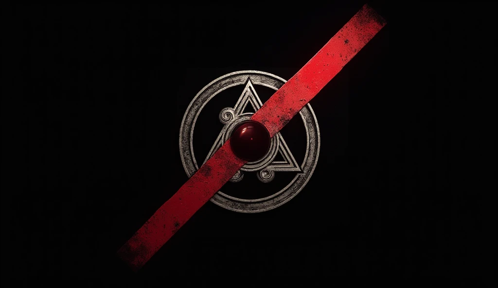 A black background in the center is a symbol of the Illuminati, their logo and a red line that crosses out the logo.