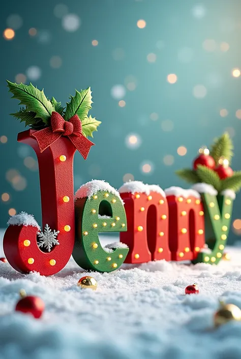 Jennys name with Christmas letters