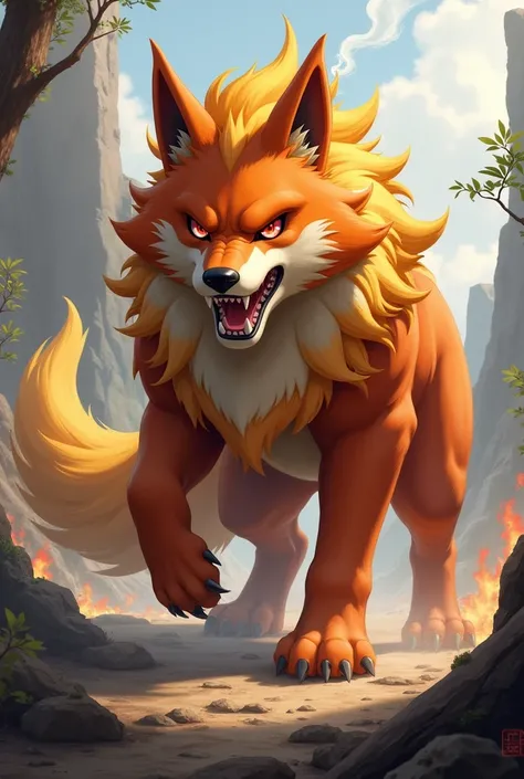 A male feral arcanine, 