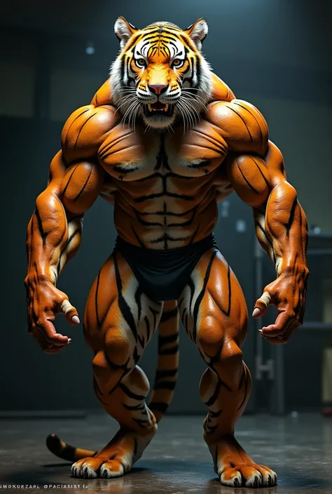 Create an image of body builder tiger