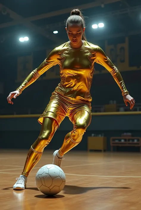 Gold metallic futsal player