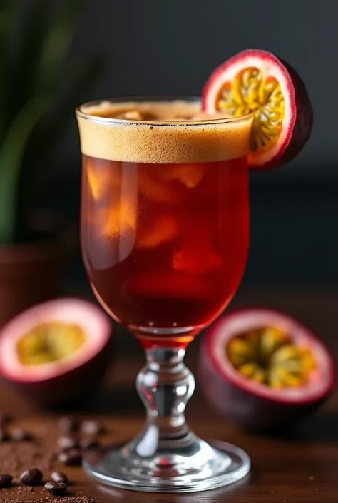 Passion fruit and coffee cocktail