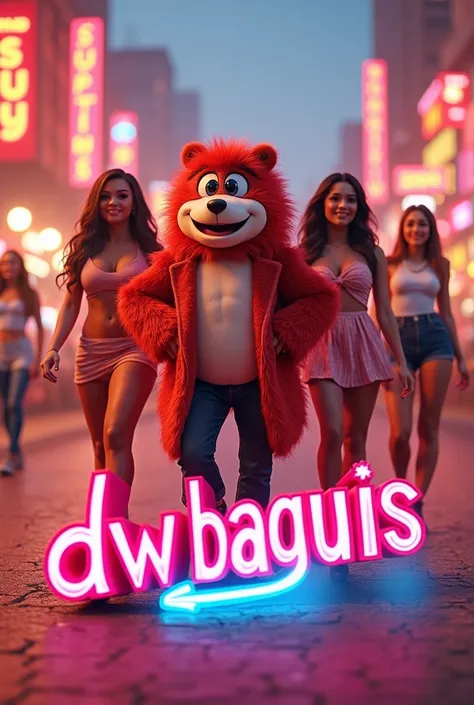 3D text logo reads “DW Baguus” at the bottom with mascot Saucy guy with background surrounded by girls