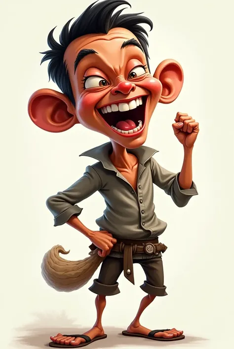 Laughing myanmar thief, caricature picture