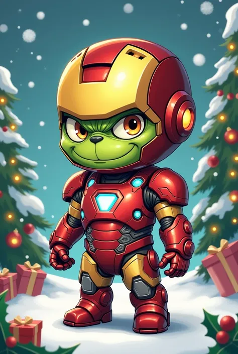 Busto mix between Grinch and Iron Man Christmas Chiby