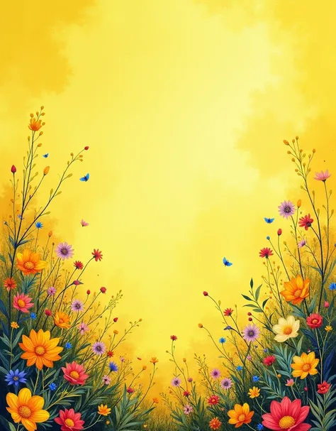 Make a simple artistic background with light yellow colour,and give touch of van gogh,flowery 