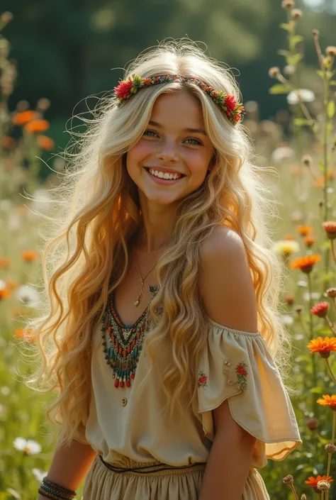 blond girl hippie