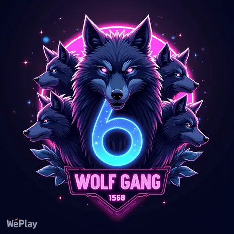 Command:

 “Create an epic image to symbolize the Wolf Gang familys achievement at Reach level 6 on the WePlay platform.  The image must include :
	 • A brilliant number 6 as the central element .
	 • An alpha wolf with a fierce and detailed expression ,  ...