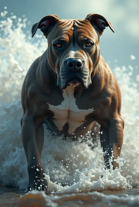 Hyper-realistic Pitbull wind image