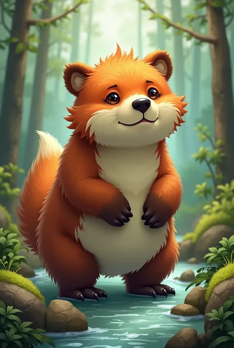 Create an animal hybrid of bear fox and otter