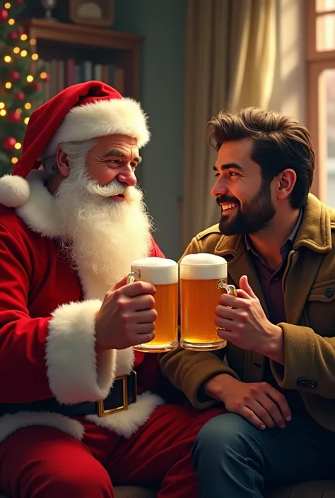 Santa drinking beer with rabie bouden